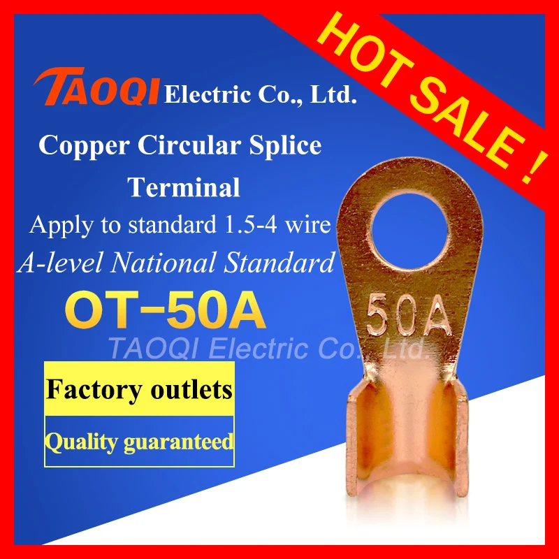 

1piece OT-50A Copper Circular Splice Terminal A-level quality Wire Naked Connector wholesale price