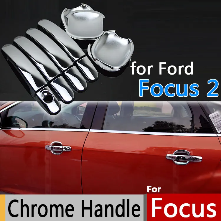 Роскошные хромированные покрытия для дверных ручек Ford Focus 2 аксессуары наклейки