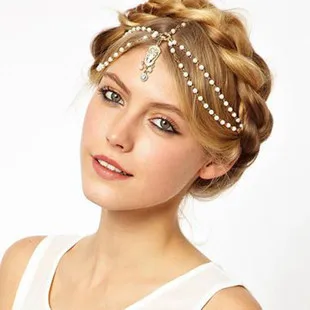 Faroonee Свадебные украшения для головы имитация жемчуга Аксессуары для волос для невесты Хрустальная корона Цветочные Элегантные волосы заколка с украшениями