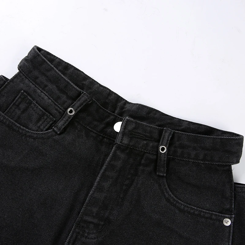 Darlingaga модные черные джинсовые шорты в стиле панк, готика, женские летние шорты с высокой талией и кисточками,, короткие джинсовые сексуальные шорты
