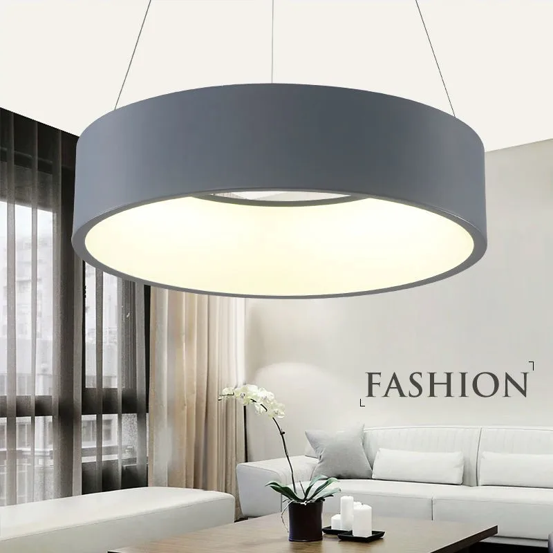 Free shipping modern led pendant lights circle suspension for dining room lamps home decoration light fixtures | Лампы и освещение