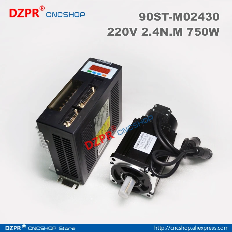 CNC машина Обновление части 750 Вт AC Серводвигатель 2.4N. M 3000 об/мин 90ST M02430 0 75 кВт и