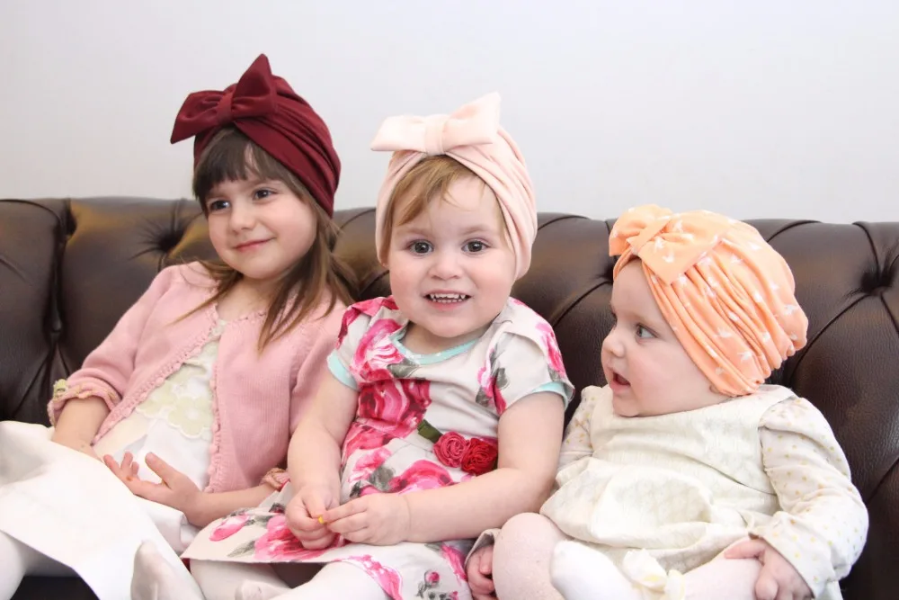 Полосатые индийские шляпы детские для девочки Детские Тюрбан повязки на голову аксессуары для детей повязки на голову украшения для волос банданы