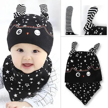 

Cute Baby Toddler Newborn Boys Girls Hat Cap Kids Cartoon Bandana Bib Saliva Towel Triangle Head Scarf