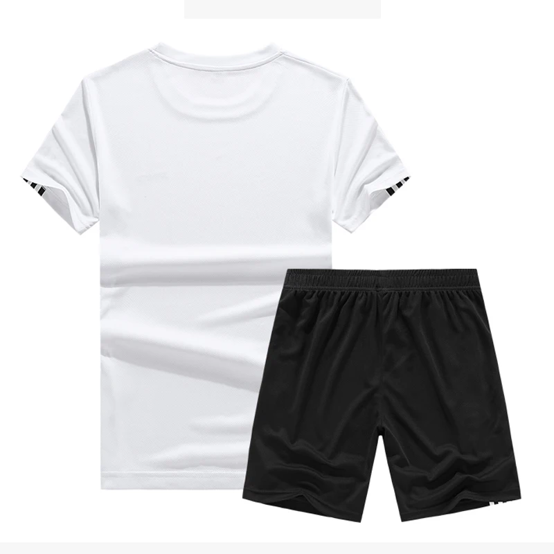 2019 Summer Sets Men T Shirts+Shorts 2 pieces set Cotton Comfortable Short Sleeve men Casual Striped Set letter print Tracksuits
