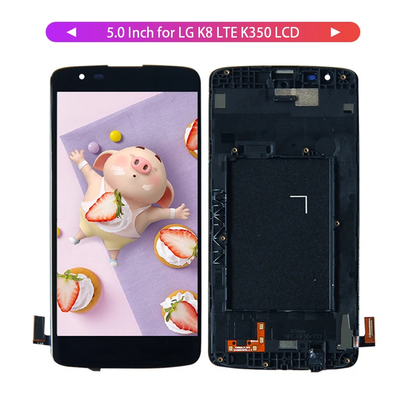 

For 5.0 Inch LG K8 LTE K350N K350E K350DS LCD Display Digitizer Screen Touch Panel Sensor Assembly + Frame1280*720