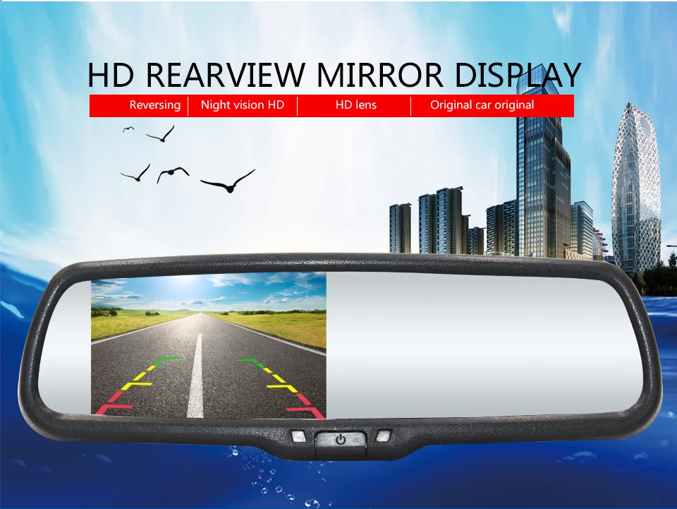 Автомобильный монитор 800*480 In-Dash 4,3 зеркальные мониторы парковки видео дисплей со специальным кронштейн oem для Toyota Honda