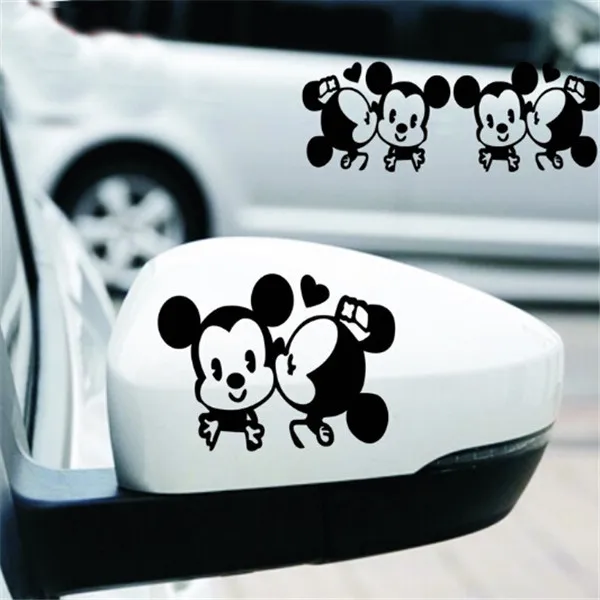 Lucu Hitam Putih Pecinta Mickey Mouse Mobil Stiker Styling Kaca