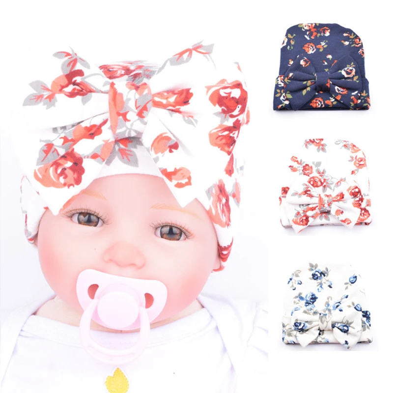 Summer Spring Bowknot Bohemia Style Floral Fashionable Baby Hat Newborn Photography Props Beach Caps Children's Headdress | Детская