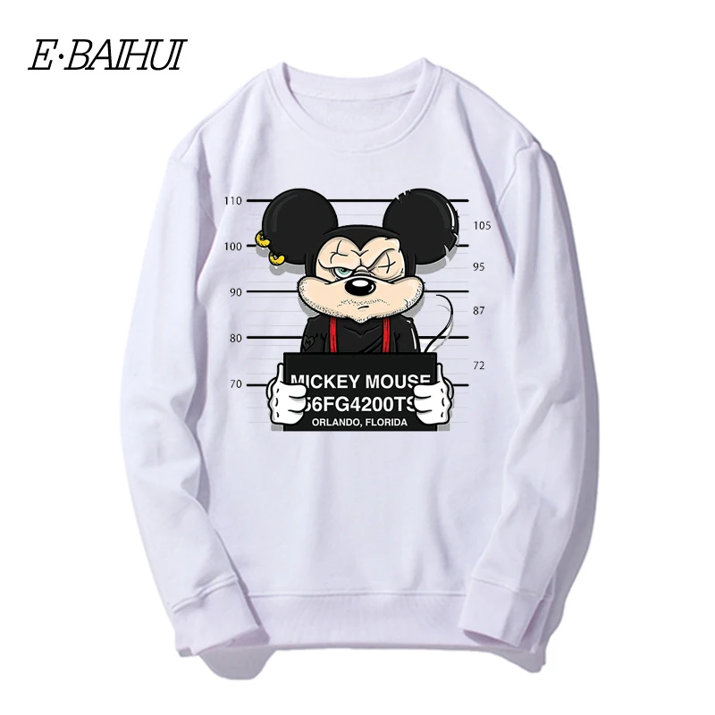 

E-BAIHUI new mickey print hoodies men tops hip hop casual funny dog mouse cartoon hoody homme comfortable cotton hoodies WD01