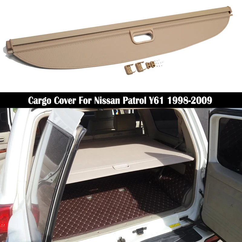 Rear Cargo Cover For Nissan Patrol Y61 1998 2009 privacy Trunk Screen