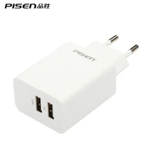 PISEN Dual USB Быстрое Зарядное Устройство Мощность 5 В 2.4A Путешествия Удобный ЕС подключите Белый Мини Телефон Сетевой Адаптер для iPhone 6 Samsung Tablet