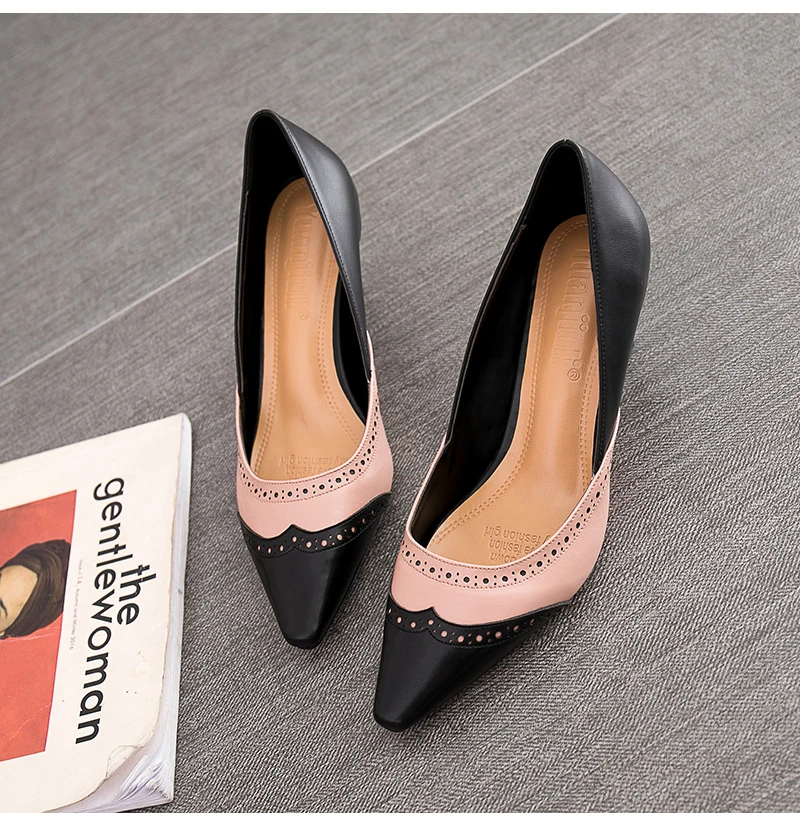 Aphixta/обувь bullock; женские туфли-лодочки на каблуке в необычном стиле; Свадебные вечерние туфли с острым носком; классические туфли-лодочки из кожи ягненка