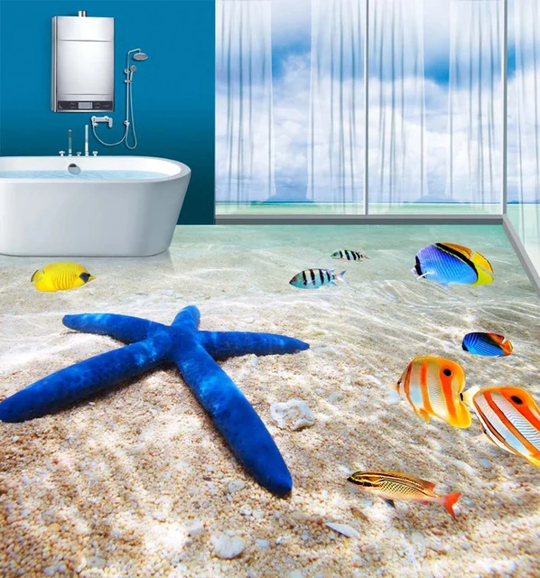 Beibehang Free Shipping Custom Floor Tiles Wall Wallpaper Beibehang Free Shipping Custom Floor Tiles Wall Wallpaper Bathroom Beach Flooring Mural