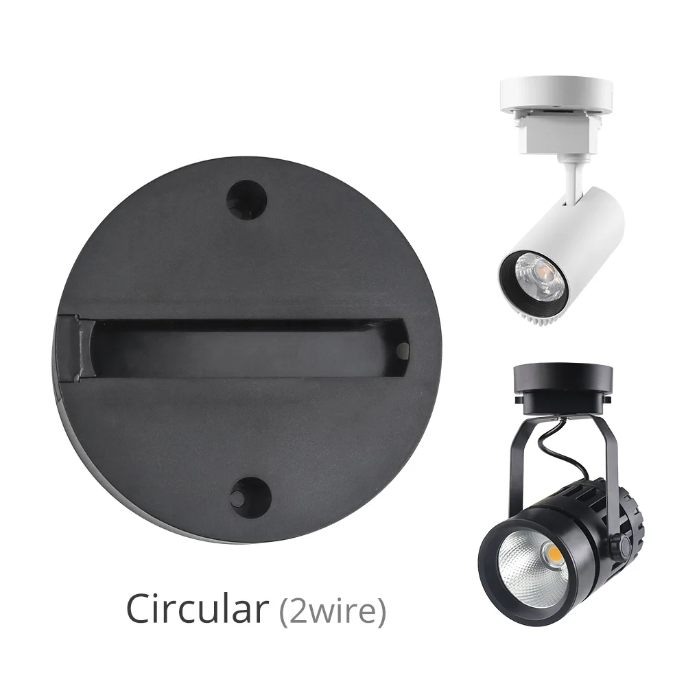 أسود أبيض LED المسار الإضاءة الاكسسوارات السكك الحديدية موصل الأضواء المسار مربع اكسسوارات ل 2 سلك 3 سلك تركيبات الإضاءة