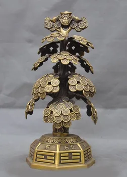 

wedding decoration China Bronze Wealth Decoration yuanbao Money Tree Coin Rich tree Pachira Statue