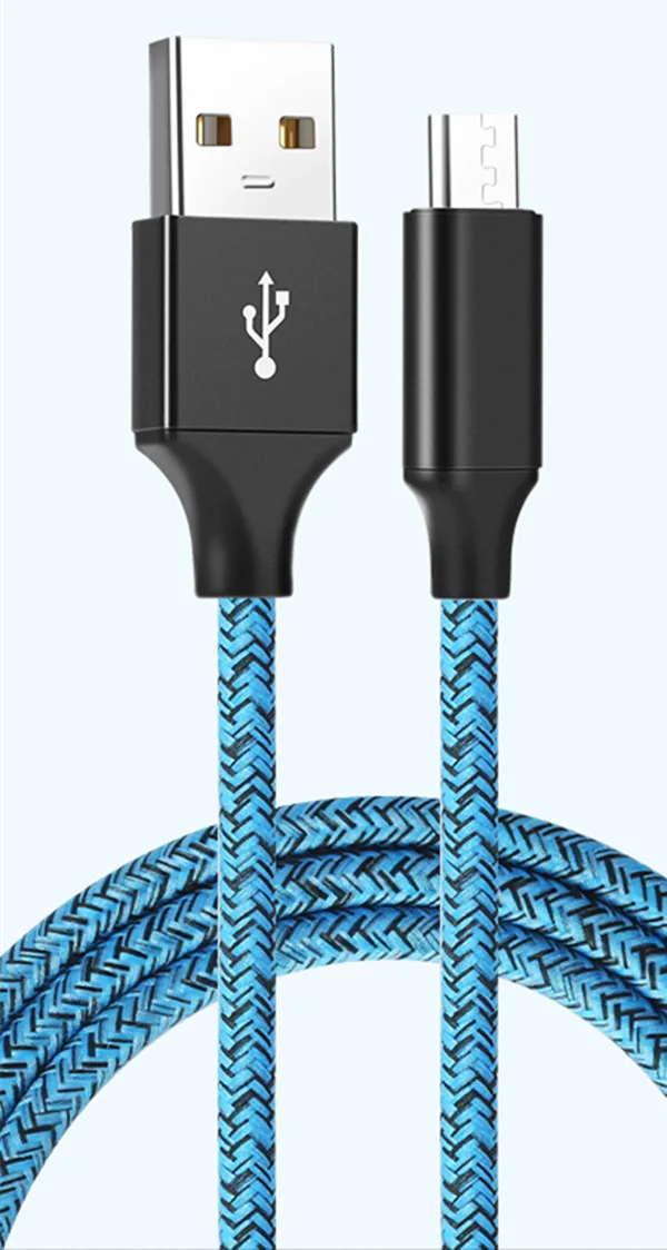 Coolreall Micro USB кабель 2.4A Быстрый кабель синхронизации данных и зарядки для samsung huawei Xiaomi быстрое зарядное устройство мобильного телефона USB кабель - Цвет: Синий