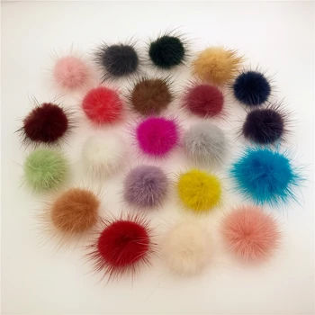 

20X Fluffy Mink Fur Ball 30mm jewelry findings hair findings Dress Accessory different colors to select