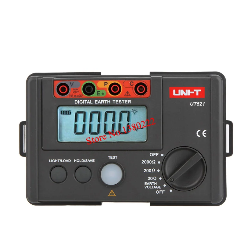 

UNI-T UT521 LCD High Precision Digital Earth Resistance Tester Digital Display 0-200V 0-2000 ohm Ground Earth Resistance