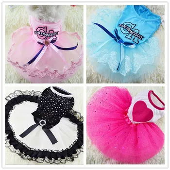 

New Style Arrival Pet Dog Love Heart Sequins Gauze Tutu Dress Skirt Puppy Cat Rose Red Clothes Pet Yarn Princess Skirt Clothing
