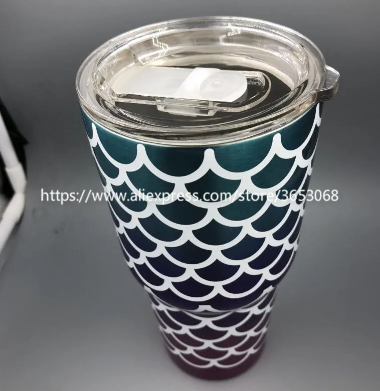 

Personalized 30oz Double Wall Stainless Steel Mermaid Car Mug With Lids