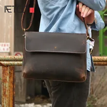 AETOO Crazy horse leather men poor package hand leisure cowhide personality shoulder bag Messenger bag leather retro IPAD pac