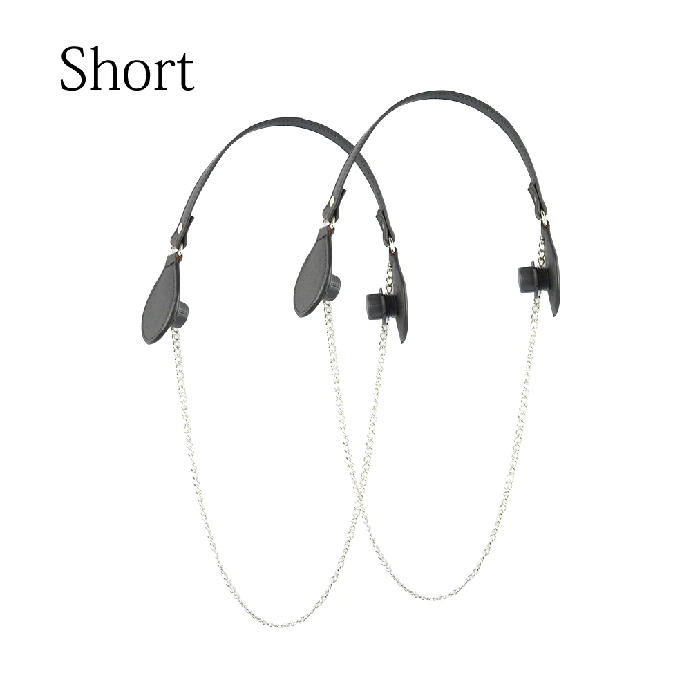 

2019 New Short Colorful Flat PU Belt Drop End With Long Chain For Obag handle For O bag Women bag Handbag EVA bag