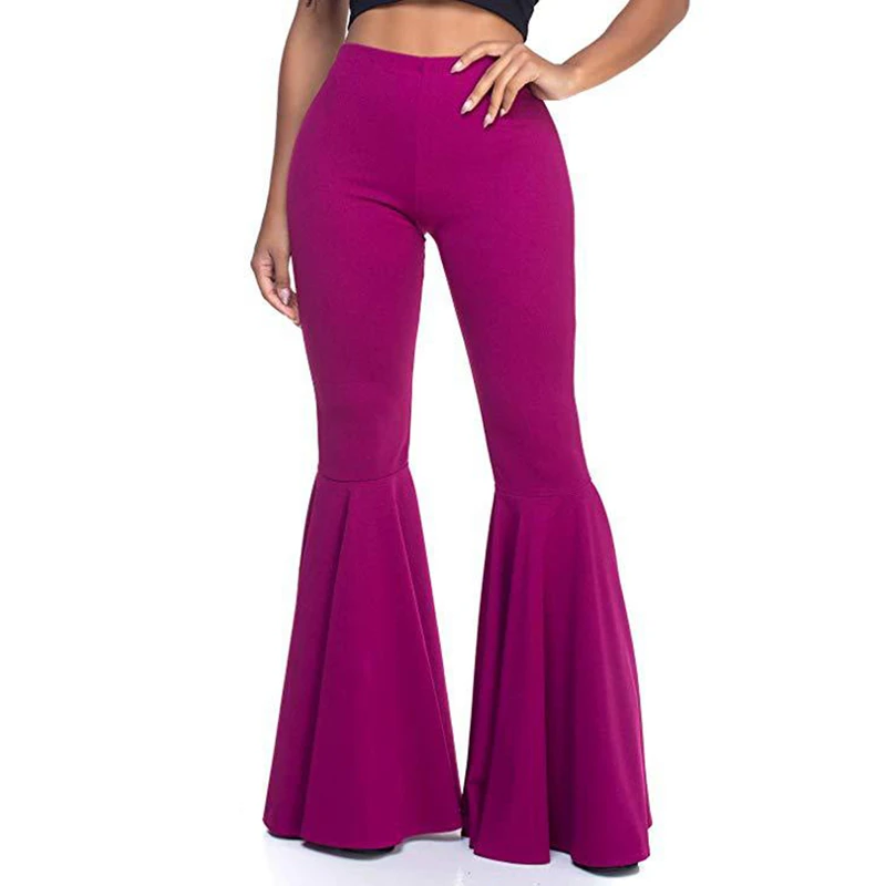 solid flare pants