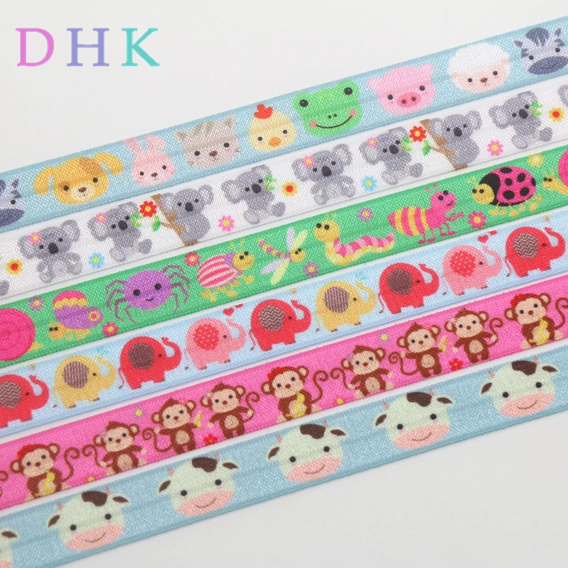 DHK 5/8 '✐ ярдов Животные Слон коала Мопс напечатанный складной эластичный враг