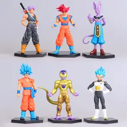 6 шт./компл. Dragon Ball Beerus Torankusu Сон Гоку Сын Гохан vegeta и Piccolo ПВХ фигурку Коллекционная модель игрушки OPP 14 см B263