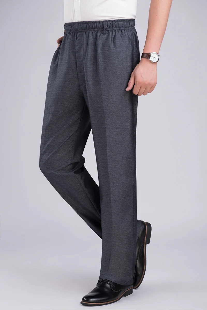 Мужской строгий костюм Штаны дешевые летние тонкие удобные деловые брюки больших размеров 6XL 7XL 8XL 9XL человек серый отец, папа костюм Штаны