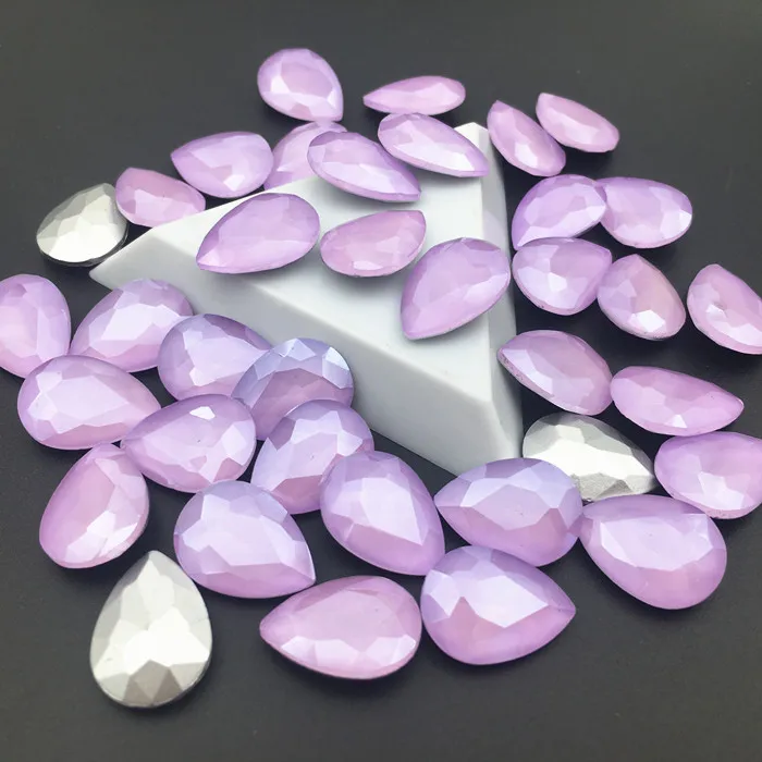 

New Violet Mocha Color Teardrop Glass Crystal Fancy Stone 13x18mm Pointback Drop Rhinestone