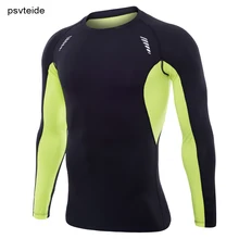 Для мужчин s спортивные футболки тренажерный зал сжатия Футболка Для мужчин Rashgard базы Слои человек одежда с длинным рукавом футболки спортивный топ плотно спортивная рубашка