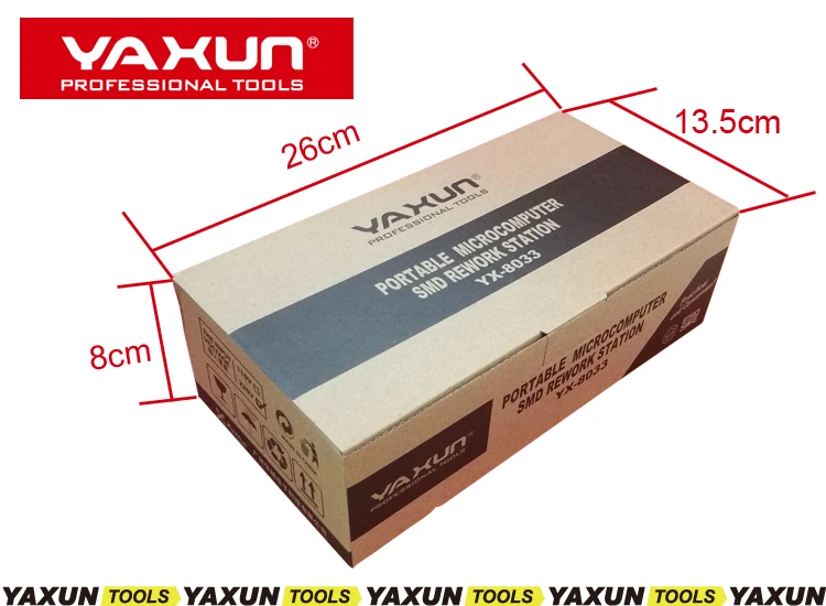 YAXUN YX8033 портативный микрокомпьютер SMD паяльная станция мини-пистолет горячего воздуха для ремонта мобильных телефонов