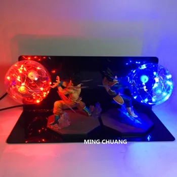 

Dragon Ball Z Saiyan Son Goku Battle Vegeta Table Lamp With LED Light PVC 15CM Action Figure Collectible Model Toy T37
