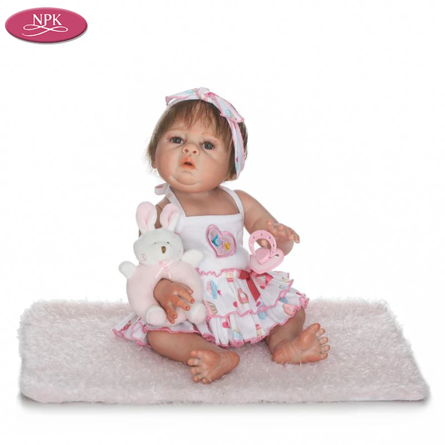NPK 50CM Realistic Newborn Baby Girls Full Body SIlicone Reborn Babies Dolls Adorable Girl Kids Bath Toys Playmate Doll Boneca (6)