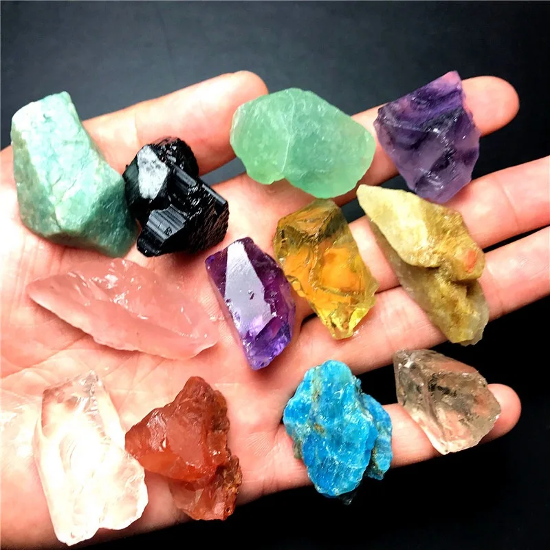 

2--3cm Natural Quartz Crystal Rose Quartz Rough Gemstones and Minerals Amethyst Fluorite Healing Chakra Raw Stones as Gifts