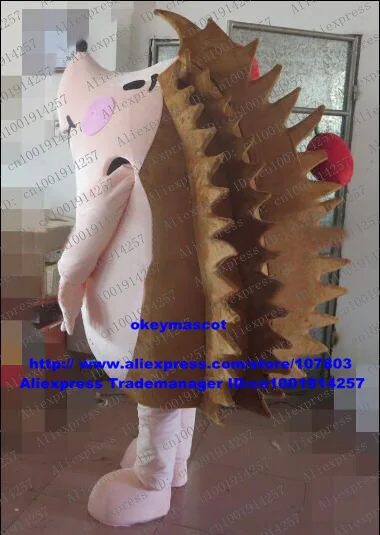 Interesting Pink Hedgehog Hedgepig Mascot Costume Cartoon Character Mascotte Adult Body Smiling FAce NO.9503 Free Shipping | Тематическая