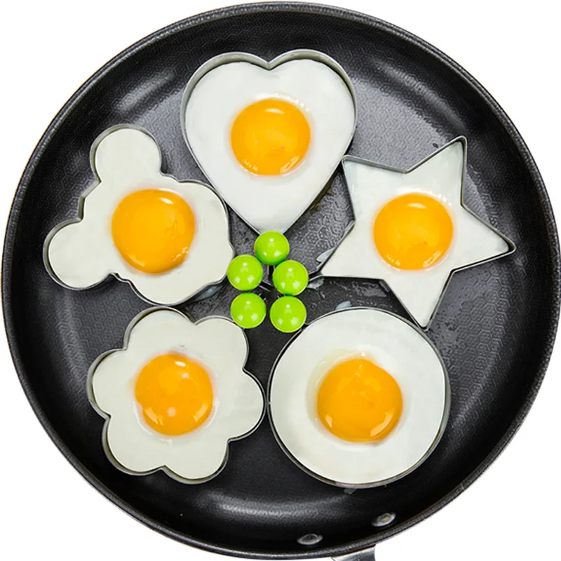 Stainless Steel 5Style Fried Egg Pancake Shaper Omelette Mold Mould Frying Egg Cooking Tools Kitchen Accessories Gadget Rings 1