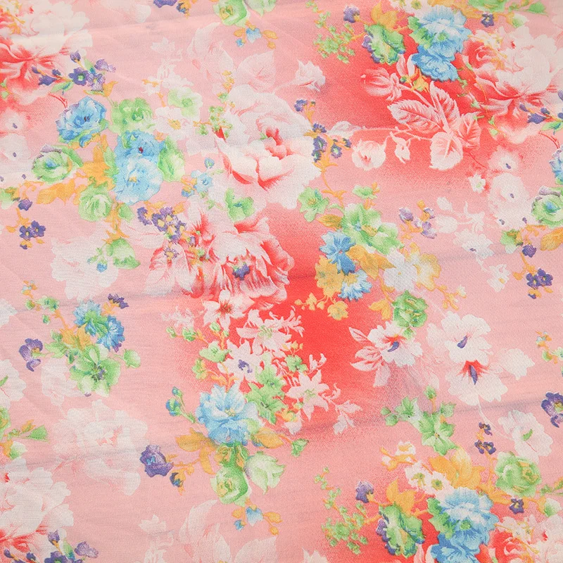 spot wholesale printing 75D chiffon fabric customized ...