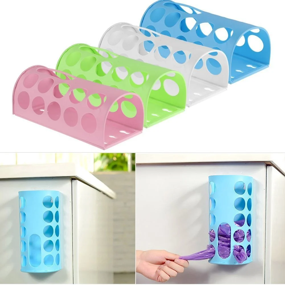 Bag Holder Dispenser Plastic Bag Storage Box Wall Mount Kitchen