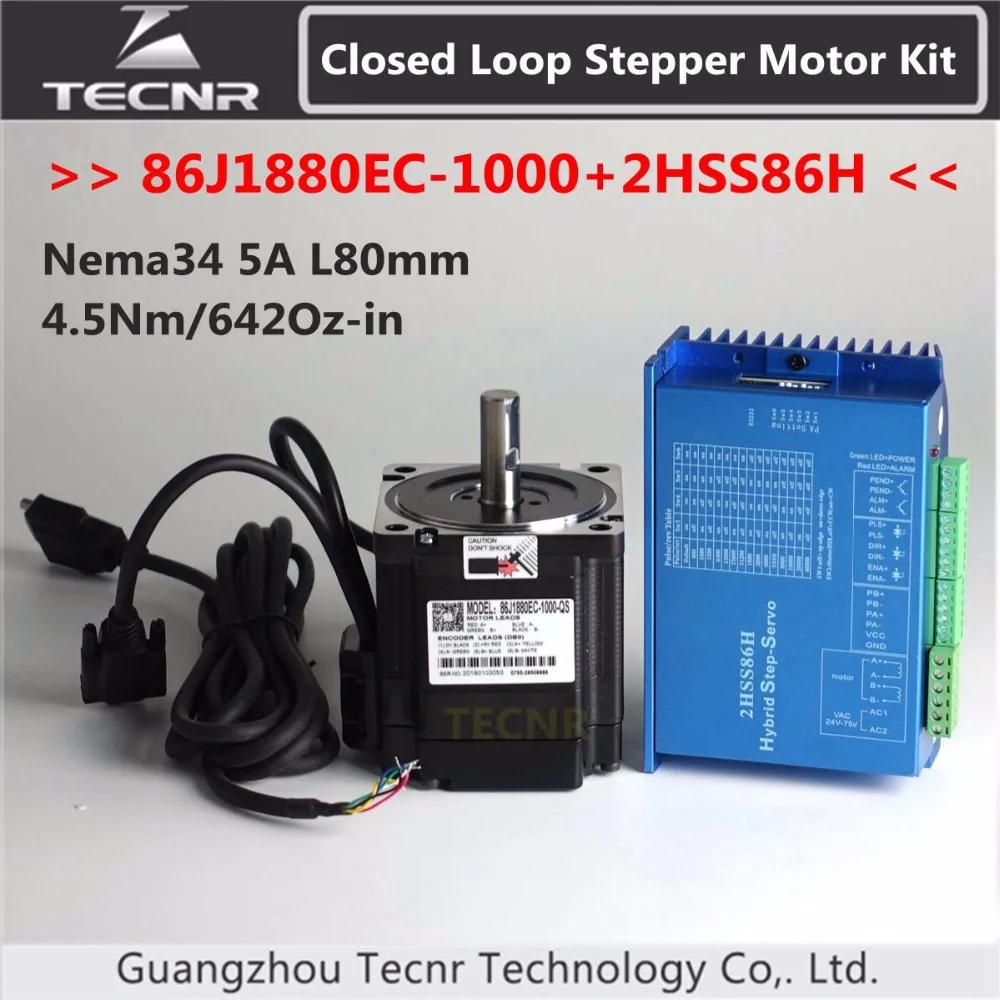 NEMA 34 Closed Loop Stepper Motor Kit 4.5Nm 642Oz in 5A 86J1880EC 1000