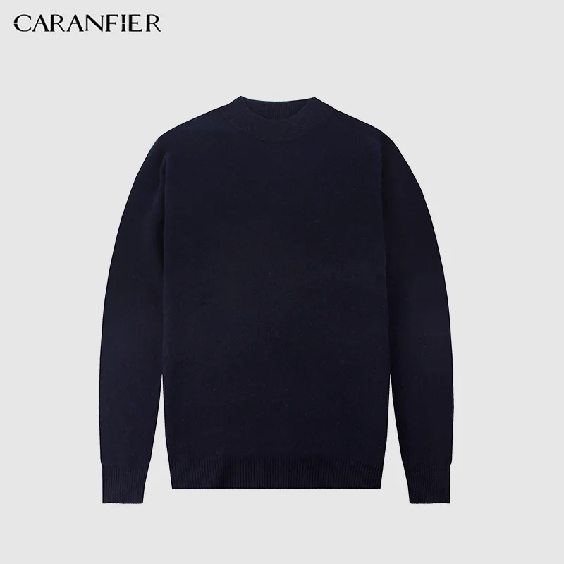 CARANFIER, новинка, полный шерстяной Теплый утолщенный свитер, мужские пуловеры с длинным рукавом, верхняя одежда, мужские деловые повседневные свободные брендовые свитера