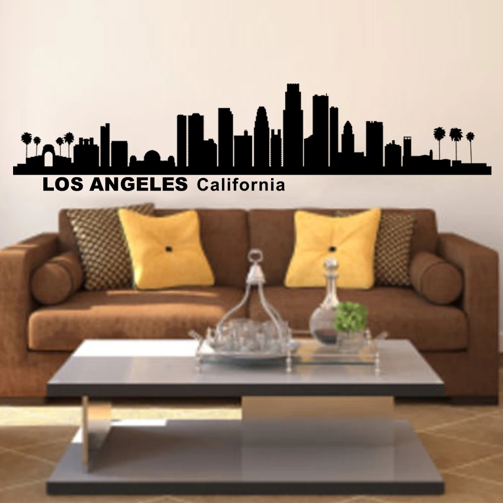 Los Angeles California City Skyline Silhouette Wall Art Home Decor