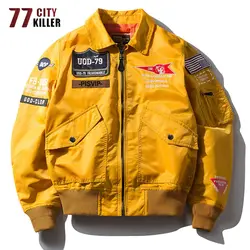 77 City Killer новая куртка-бомбер для мужчин демисезонная уличная одежда Air Force куртка мужская Военная ветровка Хип Хоп Chaqueta Hombre