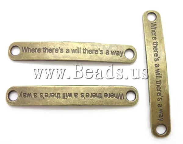 Free shipping!!!Zinc Alloy Connector Bar ladies jewelry Rectangle antique bronze color plated with letter pattern &amp 1/1 loop | Украшения