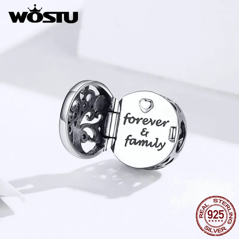 WOSTU Forever Famliy открытый бисер 925 пробы Silve Подвеска "Древо жизни" подходит браслет кулон для женщин Роскошные ювелирные изделия CQC1259