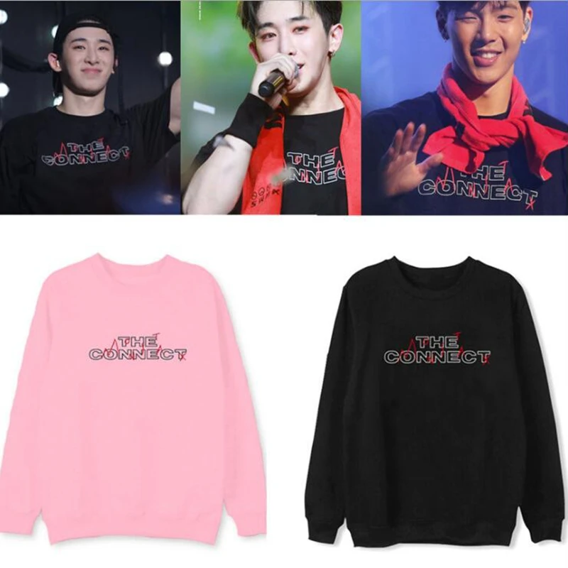 Men Tops KPOP Fashion MONSTA X Album The connect Printed Letters Hoodies Pullovers long sleeve Sweatshirts streetwear (5)