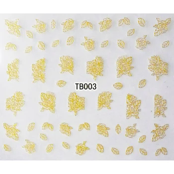 

1X SELF ADHESIVE GOLD SILVER 3D NAIL ART METAL STICKER DECAL SLIDER TATTOO FLOWER VIOLET TULIP ROSE TB01-03