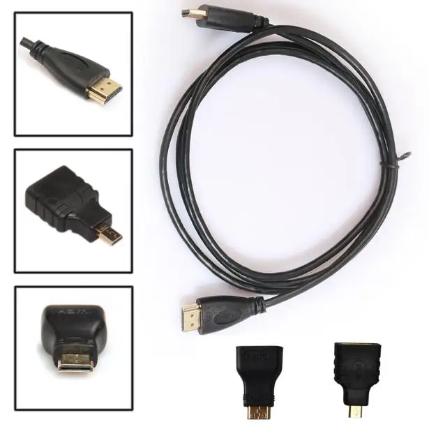 HIPERDEAL 1 м 3в1 HDMI к HDMI/Mini/микро-адаптер кабель комплект HD для планшетных ПК ТВ Прямая